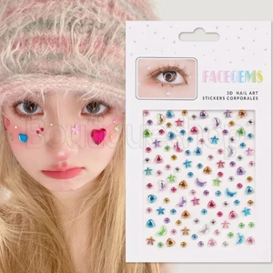 Miếng dán trang phục tiệc - Nhãn dán kim cương giả Star - Face Paster - Tự dính, Chống thấm nước, Nhiều màu sắc, Ins - Hình xăm giả cơ thể - Đề can Cosplay - Trang trí nghệ thuật DIY