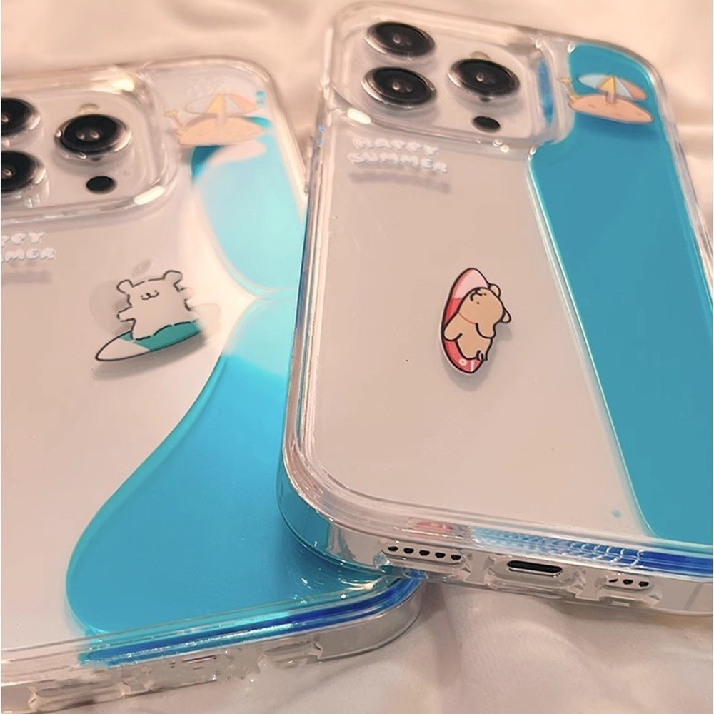 Ốp điện thoại cát lún lướt hình chú chó dễ thương cho iPhone 17 Pro Max 16 Plus 15 14 13 12 11 Bảo hiểm toàn diện Vỏ Acrylic bảo vệ chống sốc
