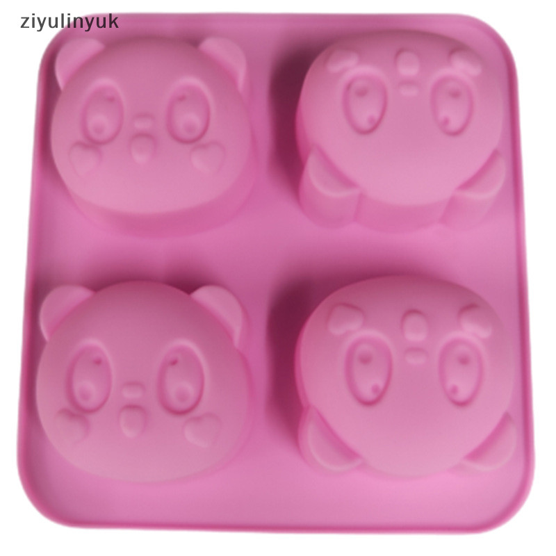 Ziyulinyuk 3D Gấu Trúc Dễ Thương Khuôn Silicon Socola Khuôn Kẹo DIY Gấu Cupcake Topper Fondant Bánh Decorag Dụng Cụ Xà Phòng Đất Sét Khuôn EN