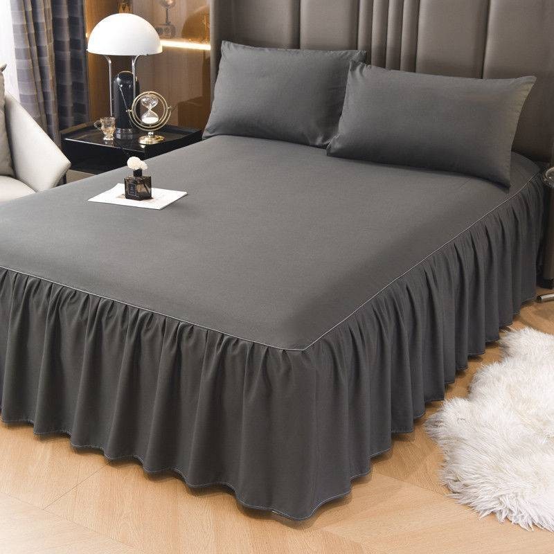 Ga trải giường  Váy trải giường màu trơn chống trượt Bộ 3 món 1,2M, 1,5m, 1,8mx200
