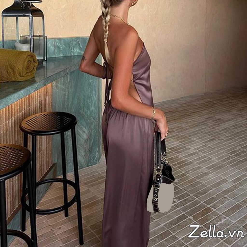 Phụ Nữ Mùa Hè 2 Mảnh Trang Phục Băng Backless Bandeau Tube Tops + Co Giãn Quần Ống Rộng Bộ Dạo Phố