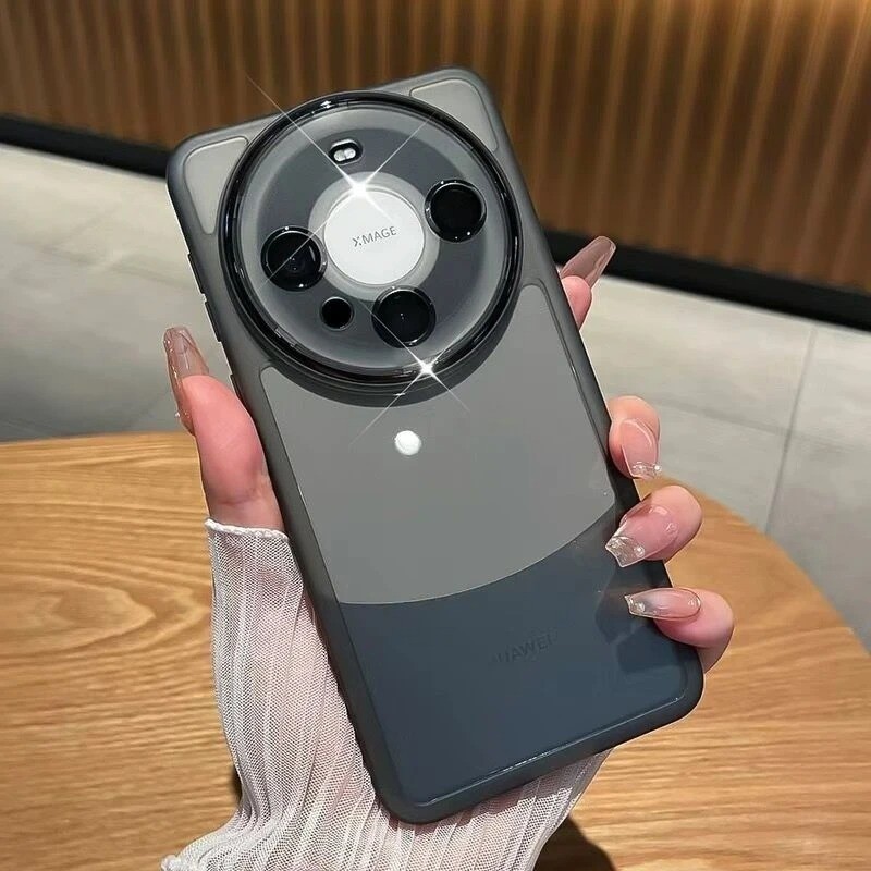 Dành Cho Huawei Mate 60 Pro 50 40 30 20 Matte Case Silicon Trong Suốt Bảo Vệ Ống Kính Máy Ảnh