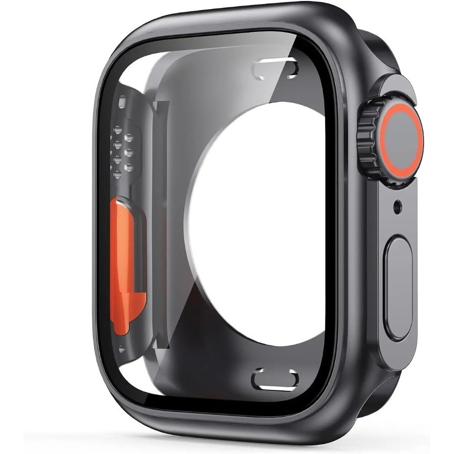 Ốp lưng 2 trong 1 cho Apple Watch 44mm 45mm 41mm 40mm Vỏ kính cường lực Thay đổi thành Ultra cho iWatch Series 9 8 7 SE 6 5 3 Phim bảo vệ màn hình