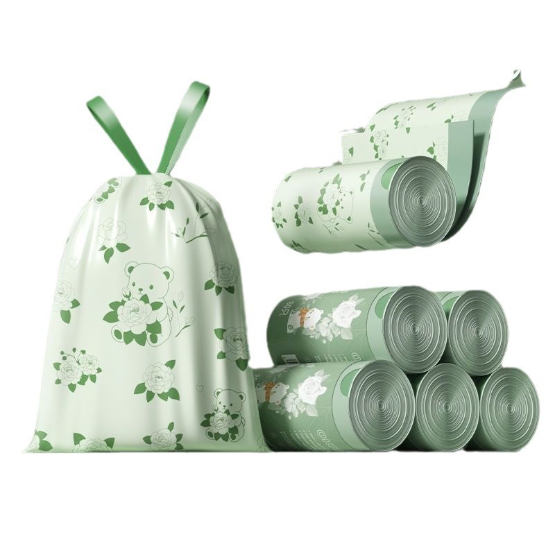 50 Chiếc45Cm x 45cm Dày Không Rách Túi Đựng Rác Ký Túc Xá Hộ Gia Đình Dây Rút Túi Đựng Rác