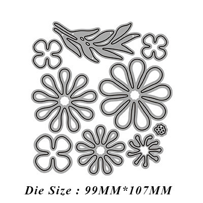 4 Hoa Kết Hợp Sổ Lưu Niệm Kim Loại Thép Carbon Khắc Chết Cắt Chết DIY Cắt Dập Nổi Mẫu Phong Cách Mới