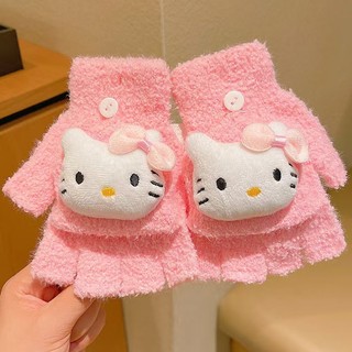 Găng tay len hoạt hình dễ thương Găng tay lông ấm áp Hello Kitty, Sanrio, Kuromi