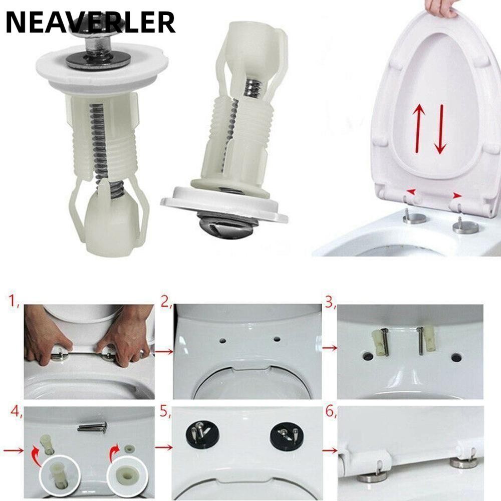 Neaverler Nắp Bồn Cầu Bu Lông Phụ Kiện, Thay Thế Đa Năng Cố Định Vít Bu Lông, Kim Loại Nylon Chất Lượng Cao Màu Trắng Phòng Tắm Đai Ốc Nhà Vệ Sinh
