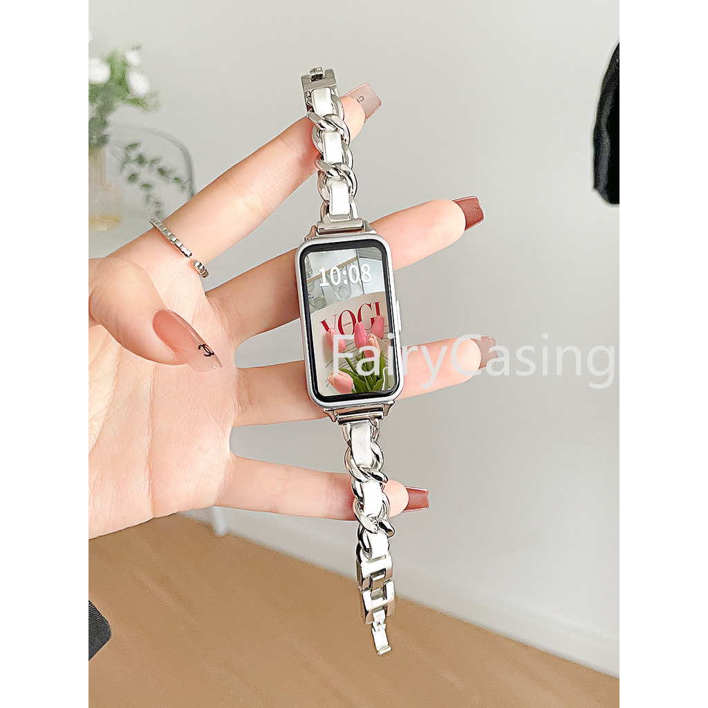 Dây thép không gỉ thời trang cho Huawei Band 11/10/9/8/7/6 và Honor Band 9/6/7
