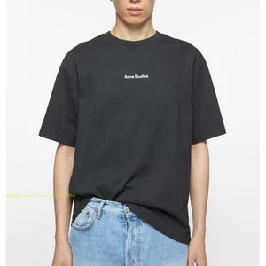* * * * Chất Lượng Cao * * AC Phong Cách Mới AC Cổ Điển Chữ Đơn Giản Thả Vai Nữ Cotton Nguyên Chất Rời Nam Cặp Đôi Áo Thun Ngắn Tay
