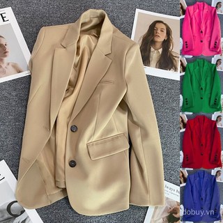 Áo khoác blazer trắng nhạt cho phụ nữ, mùa xuân và thu 2025, phong cách đường phố thanh lịch, áo khoác vest nữ nhỏ nhắn