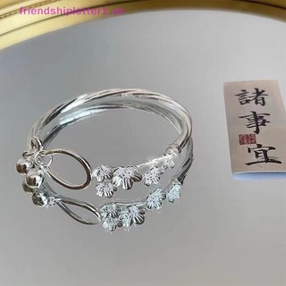 {FH Fashion} Vòng tay hoa mận mới Phong cách Trung Quốc Vòng tay màu bạc cổ điển dành cho nữ Vòng tay mở vòng tay trang sức.