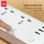Ổ Cắm Điện Đa Năng Deli Chịu Tải 2500W Có Cổng USB, Dây Dài 3-5m Có Chốt An Toàn Ổ Điện