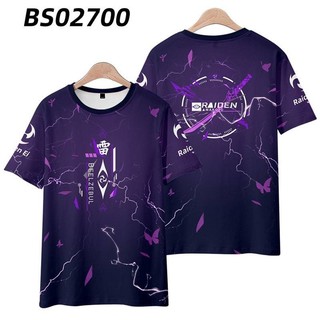Áo thun cosplay Beelzebul từ Genshin Impact vải 3D, phù hợp mùa hè