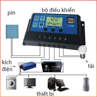 Bộ] điều khiển sạc năng lượng mặt trời 12v 24v 30a-sạc pin mặt trời - HKS
