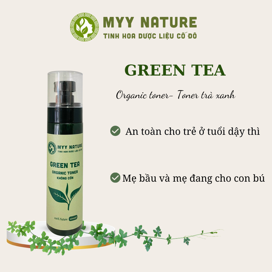 Toner Trà Xanh chai 100ml Myy Nature - Giảm Và Ngăn Ngừa Mụn, Làm Sạch Sâu Sác Lớp Bụi Bẩn Hiệu Quả