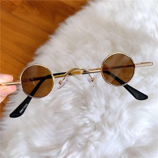 Kính râm JOYFULLIFE Punk, Kính râm tròn nhỏ khung kim loại màu kẹo, Kính mắt thời trang UV400 ngoài trời