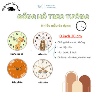 Đồng Hồ Treo Tường Bunnies Mặt Tròn 25cm Họa Tiết Dễ Thương Trang Trí Phòng Khách