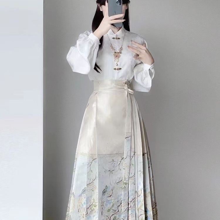Váy mặt ngựa Hanfu phong cách quốc gia thu đông, thuận tiện hàng ngày