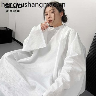Vải cắt tóc salon chuyên dụng, chống dính, có tay áo, cao cấp, hợp thời trang