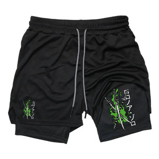 New Fitness Casual Shorts Anime 3D Digital Printing Adult Double Layer Beach Sports Pants Foreign Trade E-Commerce fNas