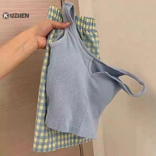 Kuzhen Hoa Co Giãn Eo Pyjama Vest Có Đệm Ngực Pyjama Quần Nhà Quần Mùa Hè Bộ Dành Cho Nữ HOT