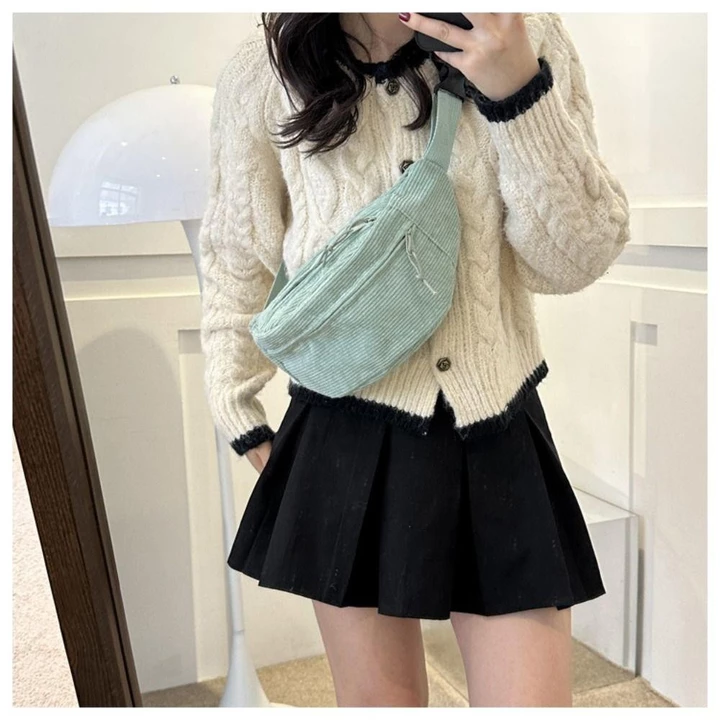 Women's Cute Velvet Belt Bag – for School – 3