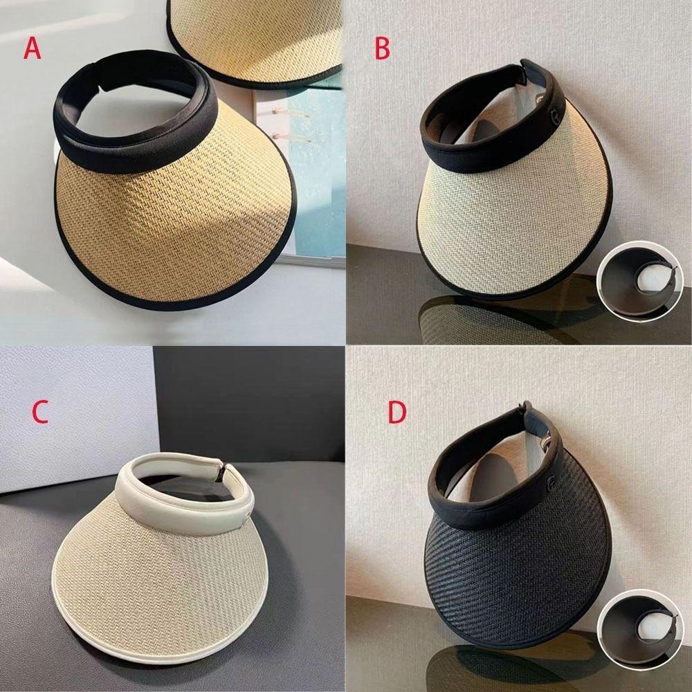Mũ đi biển FEDAOG, Mũ rơm chống tia cực tím mái hiên lớn, Tấm che nắng hợp thời trang Mũ đuôi ngựa chống nắng