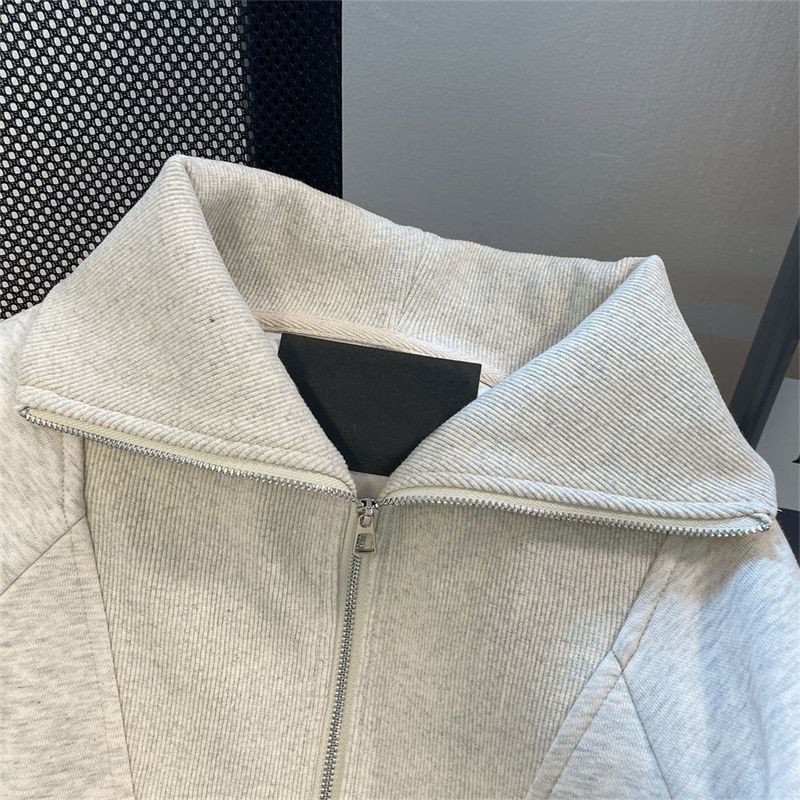 H Nửa Dây Kéo Ve Áo Cổ Áo Cotton Nguyên Chất Áo Thêu Mỏng