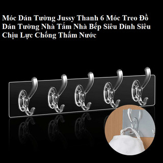 Thanh Treo Dán Tường 6 Móc Trong Suốt Siêu Chắc Siêu Dính ️🏵️ Siêu Thị Hoa
