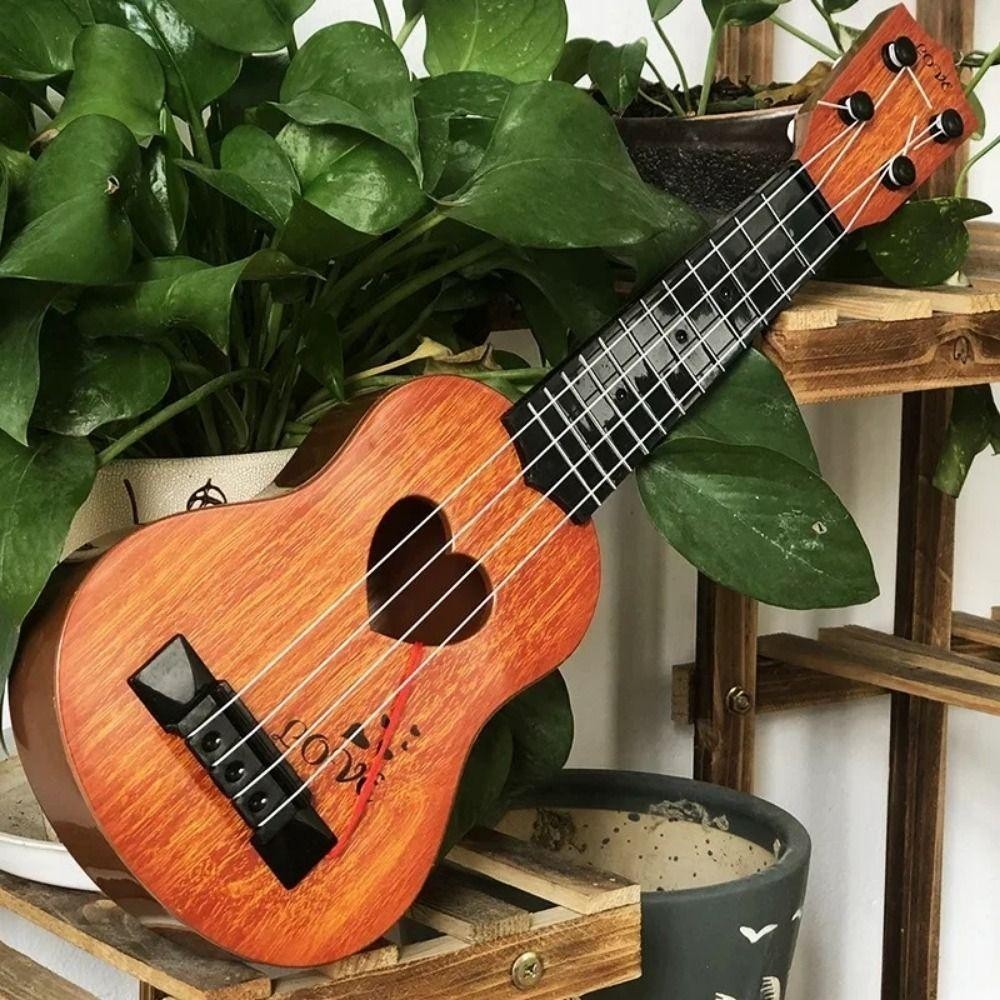 Đồ chơi nhạc cụ FUHUIOT Ukulele 4 dây, đàn guitar nhỏ cổ điển bền bỉ có thể chơi cho người mới bắt đầu