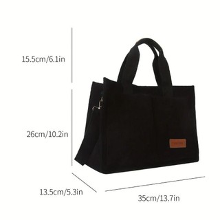 HOBBYIN Túi Tote, Túi đeo vai vải nhung dung tích lớn nhiều túi, Túi đeo vai vải nhung có tay cầm hàng đầu sành điệu