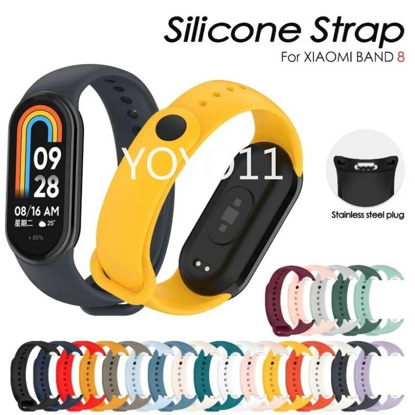 Không có đồng hồ Dây đeo đồng hồ cho Xiaomi Mi Band 10 9 8 7 vòng đeo tay silicon thay thế thể thao mi band 8 7 6 3 4 5 dây đeo