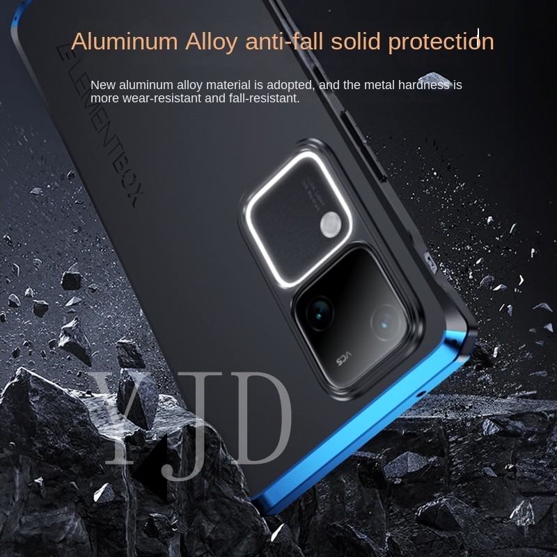 Ốp YJD Cho Vivo V30 Pro Kim Loại Nối TPU Mờ Vỏ Điện Thoại Chống Sốc
