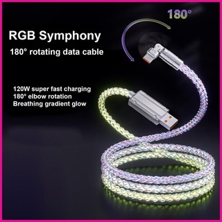 Cáp Sạc Nhanh PD 120w Dây Sạc Nhanh Loại C Điện Thoại Di Động Xoay Khuỷu Tay Thay Đổi Dây Dữ Liệu Cho fotvn