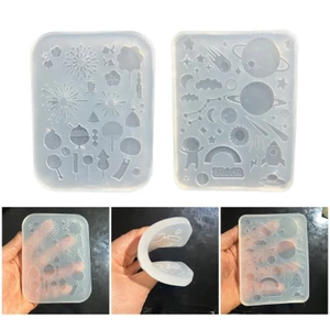 Mya Hành Tinh Ngôi Sao Silicon Khuôn Cho DIY Quicksand Móc Khóa Mặt Dây Chuyền Nhựa Dính Khuôn Handmade Trang Sức Làm Thủ Công Filli