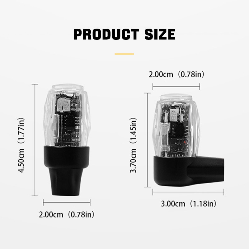 van xe phát sáng SEAMETAL 4 Chiếc Lốp Xe Ô Tô Nắp Van Đèn Sạc Đa Năng Xe Máy Xe Đạp LED Lốp Đèn Nhiều Màu Sắc Phát Sáng Chống Thấm Nước Trang Trí Phụ Kiện