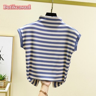 Áo thun nữ sọc tank top mỏng ren không tay mùa hè 2025 dáng ôm vừa vặn áo sơ mi giản dị