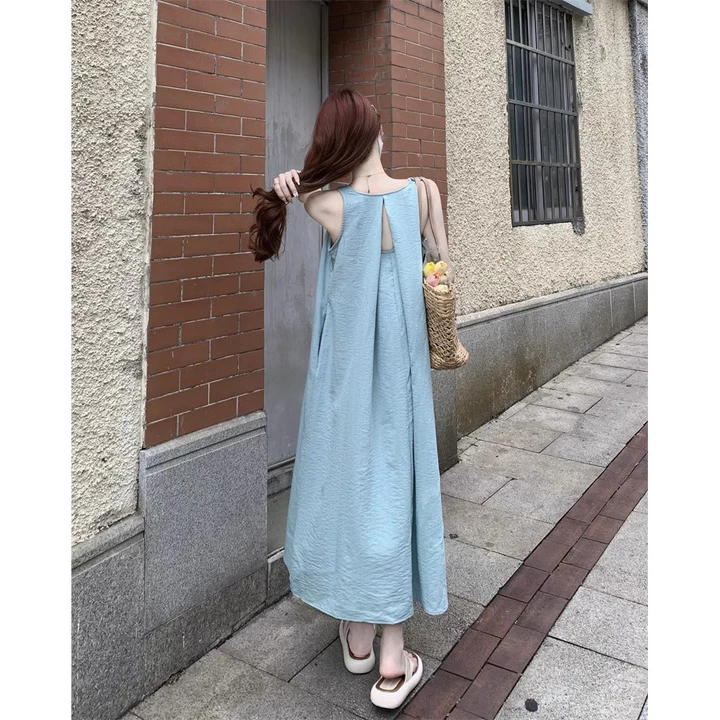 Váy đi biển Váy 2 dây Đầm bigsize nữ Đầm công chúa Váy đi biển Đầm dây kỳ nghỉ bên bờ dài đi biển