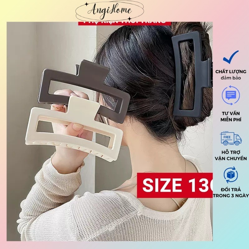 Kẹp tóc càng cua Hàn Quốc cỡ lớn SIZE 13cm nữ đẹp hottrend nhám cặp búi tóc dễ thương cào 10 răng, 14 răng ANGIHOME