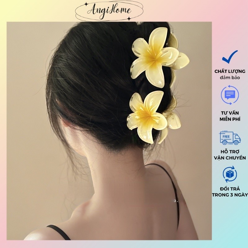 Kẹp tóc hình hoa sứ màu kẹo ngọt phong cách Hàn Quốc siêu xinh 8cm ANGIHOME
