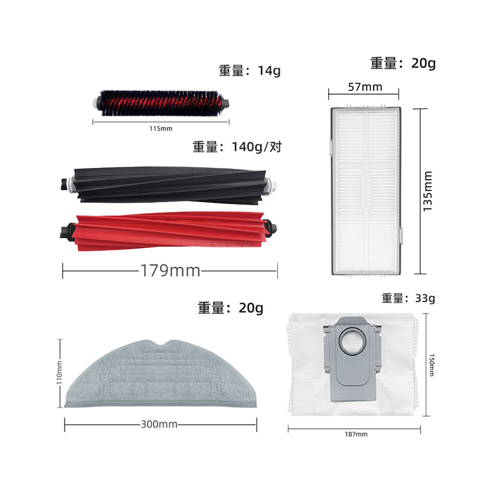 Roborock S8, S8 +, S8 Pro Hộp đựng bụi Robot siêu quét, Lưới lọc, Cây lau nhà, Bàn chải con lăn, Túi đựng bụi