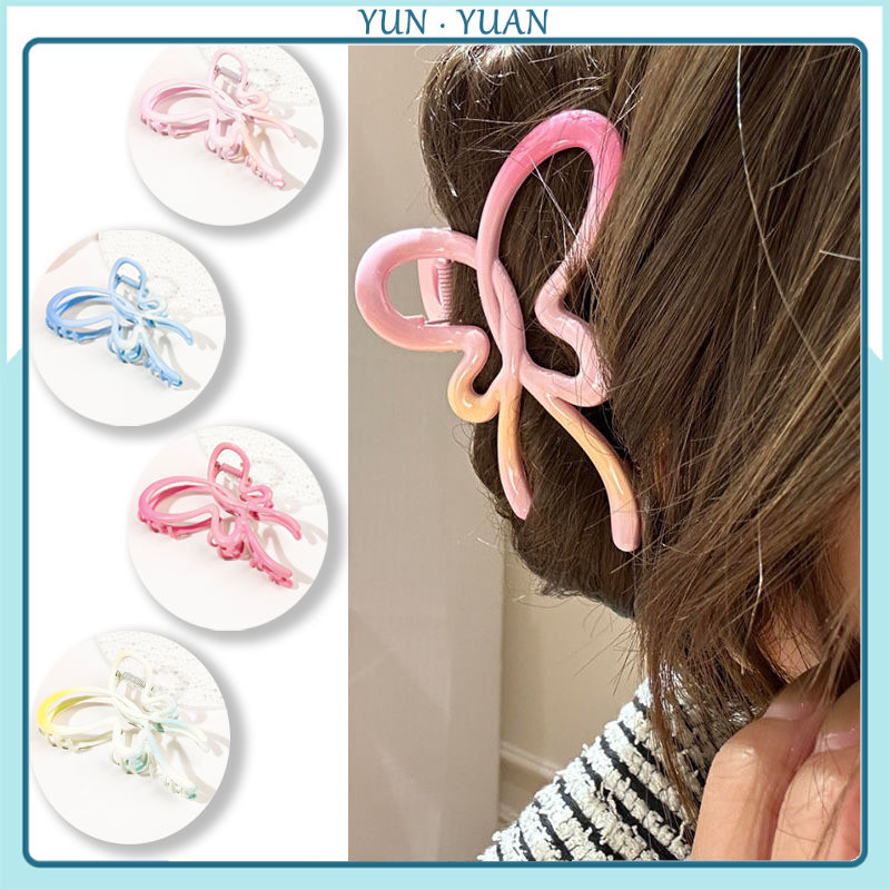 [Yunyuan] Bướm Rỗng Màu Gradient Nữ Kẹp Dây Lớn Hàng Ngày Kẹp Tóc Phụ Kiện Tóc