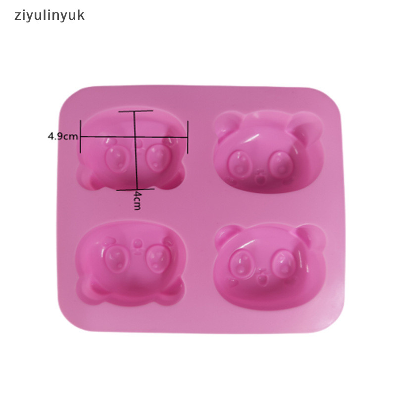Ziyulinyuk 3D Gấu Trúc Dễ Thương Khuôn Silicon Socola Khuôn Kẹo DIY Gấu Cupcake Topper Fondant Bánh Decorag Dụng Cụ Xà Phòng Đất Sét Khuôn EN