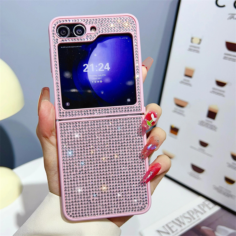 Ốp Điện Thoại Lấp Lánh Kim Cương Cho Samsung Galaxy Z Flip 5 Z Flip 4 Z Flip 3 Ốp Lưng Mềm Bảo Vệ Flip5 Flip4
