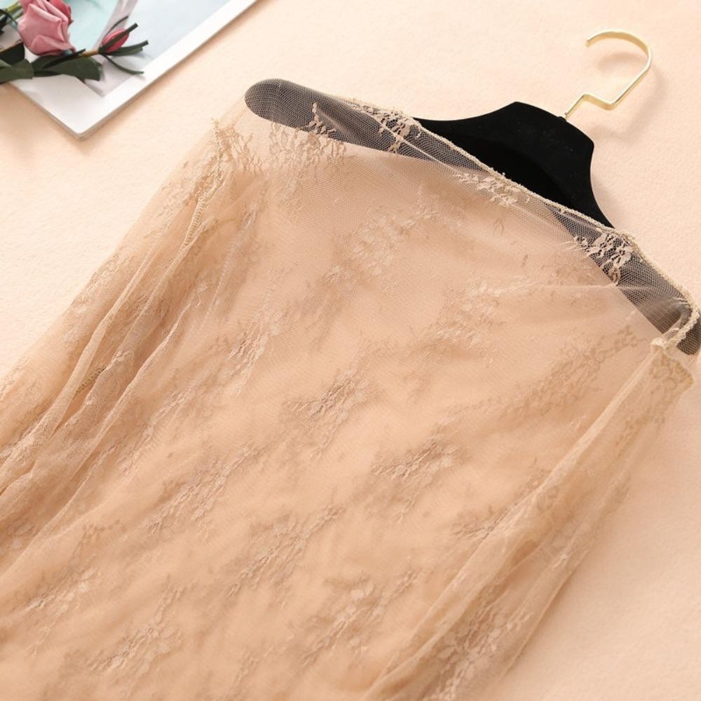[Vận chuyển nhanh] Áo sơ mi ren đơn giản, Quần áo nữ dài tay phối cảnh rỗng, Áo lưới nửa cổ cao trong suốt dành cho nữ