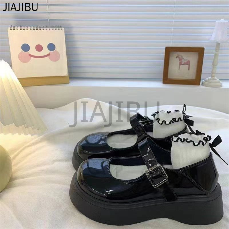 Size 34-46 Korean Fashion Round Toe Platform Mary Jane Shoes Giày Nữ Cỡ Lớn 45 Giày Mũi To Chống Trượt Phong Cách Anh Quốc 44 Giày Da Nhỏ Lolita Đồng Phục JK Nhật Bản 43 Giày Học Sinh Cao Gót Màu Đen 42 French Cosplay Soft-soled Doll Shoes Giày Công Chúa