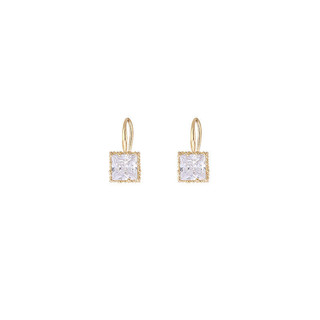 Bông tai nữ Zircon vuông nhỏ 2025 Bông tai đường vuông mới Nơi làm việc thời trang duyên dáng