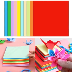 OXXGGKAO 100 Chiếc Giấy Nhiều Màu Sắc Giấy Vuông Hai Mặt Cho Trẻ Em Trường Học Dự Án Nghệ Thuật