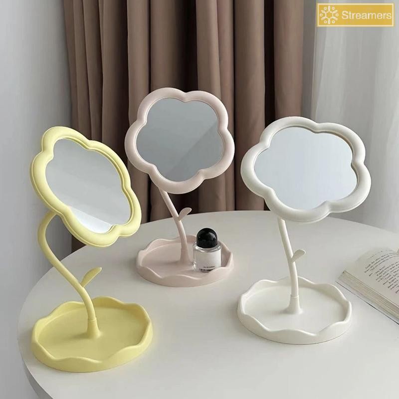 Streamers Gương Hoa Gương Trang Điểm Gương Để Bàn Gương Sinh Viên Ký Túc Xá Để Bàn Gương Trang Điểm Hình Đặc Biệt Dresser Gương Trang Điểm Bé Gái Mới