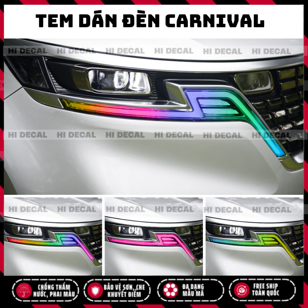 Tem đèn Carnival,  decal dán đèn Carnival trang trí chống thấm nước, bền màu